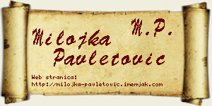Milojka Pavletović vizit kartica